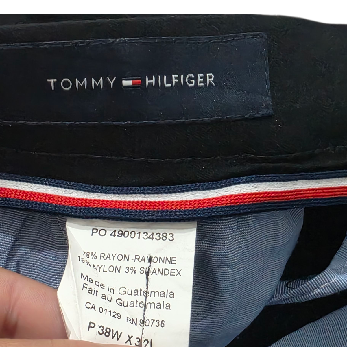 Pantalon Recto Stretch Tommy Hilfiger 38x32 Negro