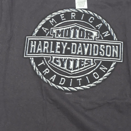 Playera Harley Davidson Grande L Gris Oscuro