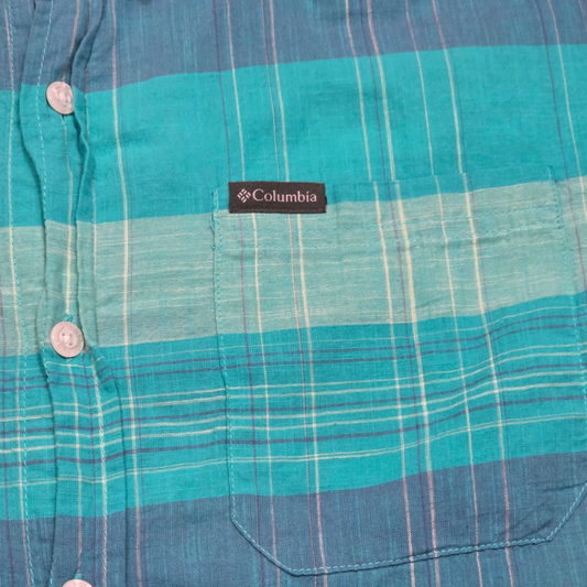 Camisa Regular Fit Manga Corta Columbia Mediana M Azul