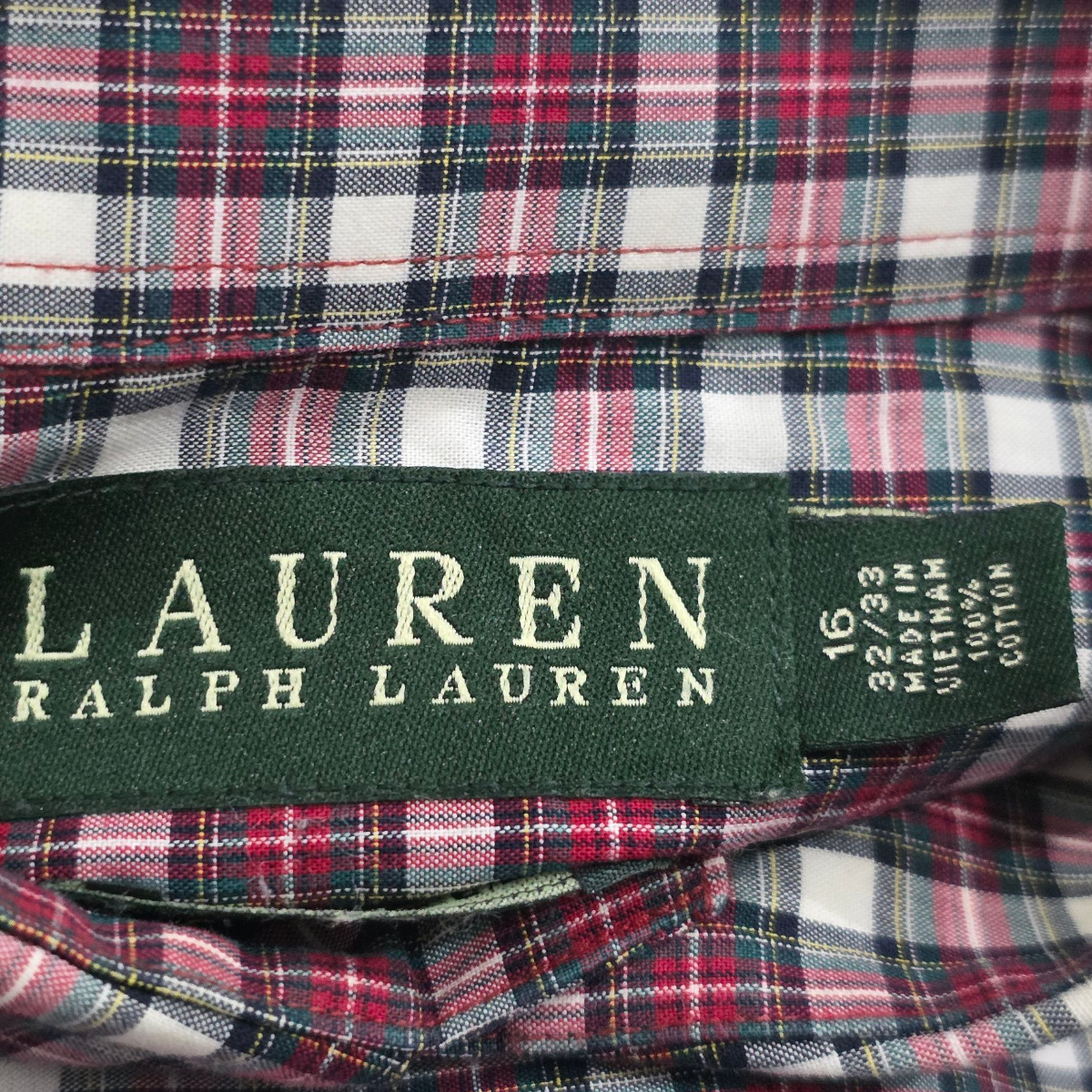 Camisa Ralph Lauren Grande 16 32/33 Cuadro Rojo Y Blanco