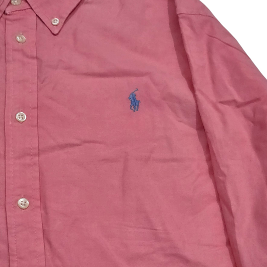 Camisa Ralph Lauren Xgrande Xl Rosa Pony Azul Relaxed Fit
