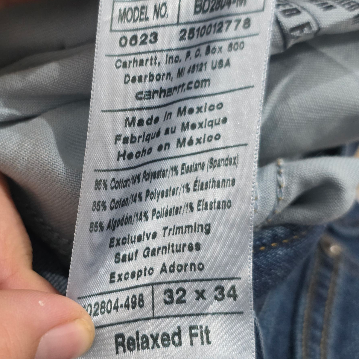 Pantalon Relaxed Fit Carhartt 32x34 Azul