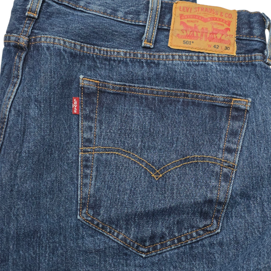 Pantalon Levis 501 42x30 Recto Azul
