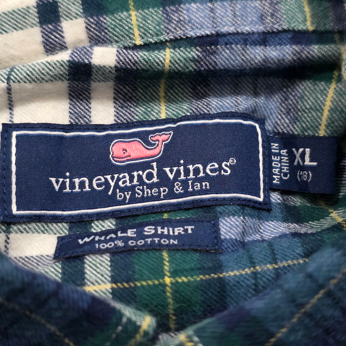 Camisa Vineyard Vines Adolescente Xl 18-20 Cuadro Verde (Usado)