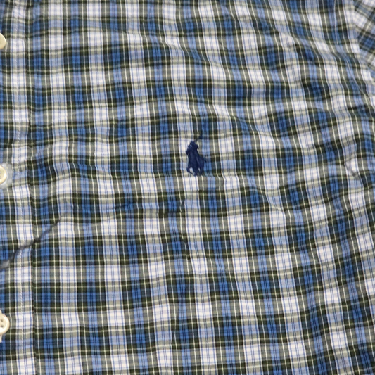 Camisa Ralph Lauren Grande L 16 1/2 42 Cuadro Azul Y Verde