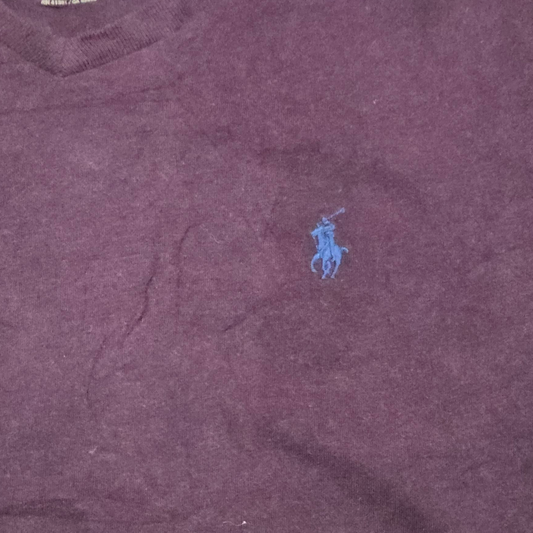 Playera Ralph Lauren Chico S Vino Pony Azul