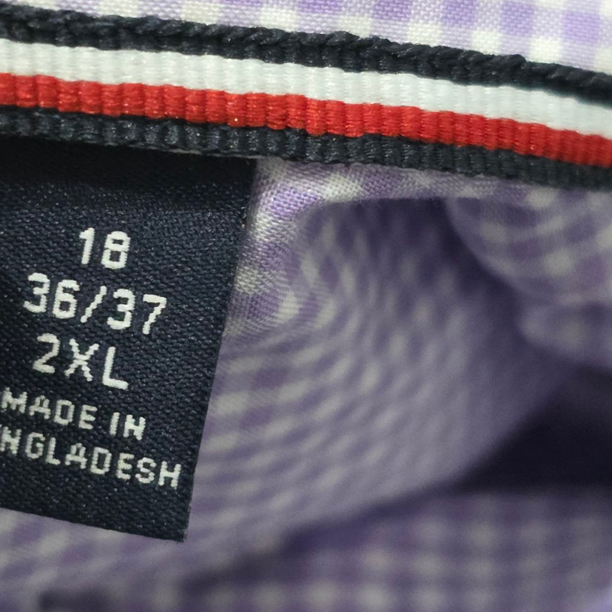 Camisa Tommy Hilfiger 2xl 18 36/37 Cuadro Morado