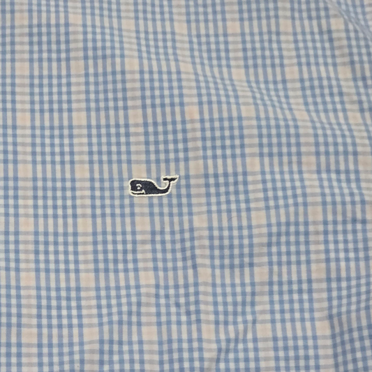 Camisa Vineyard Vines Grande L Cuadro Azul Claro Y Rosa