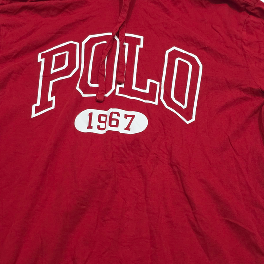 Playera Manga Larga Con Gorro Ralph Lauren Chico S Rojo