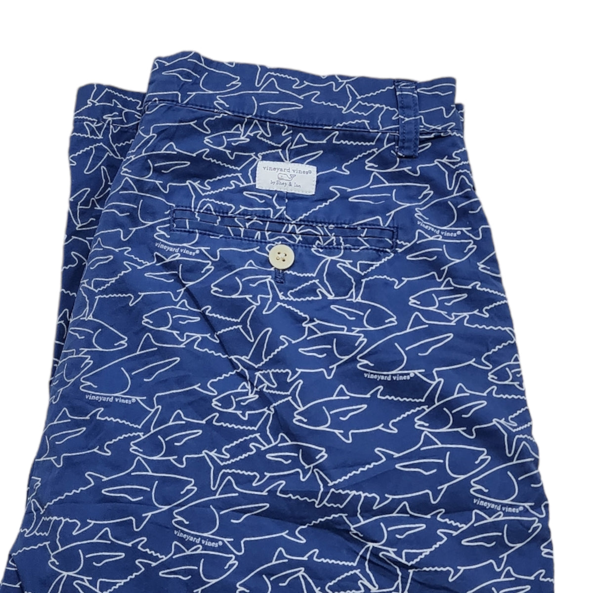Pantalon Vineyard Vines 33x30 Azul Figura De Peces