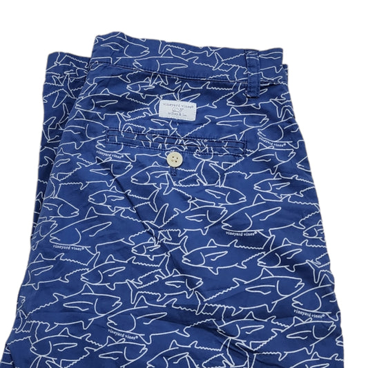 Pantalon Vineyard Vines 33x30 Azul Figura De Peces