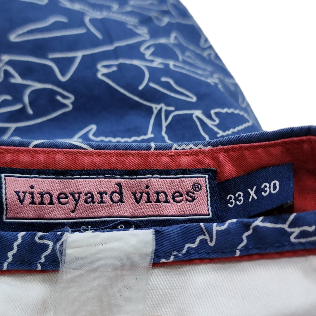 Pantalon Vineyard Vines 33x30 Azul Figura De Peces