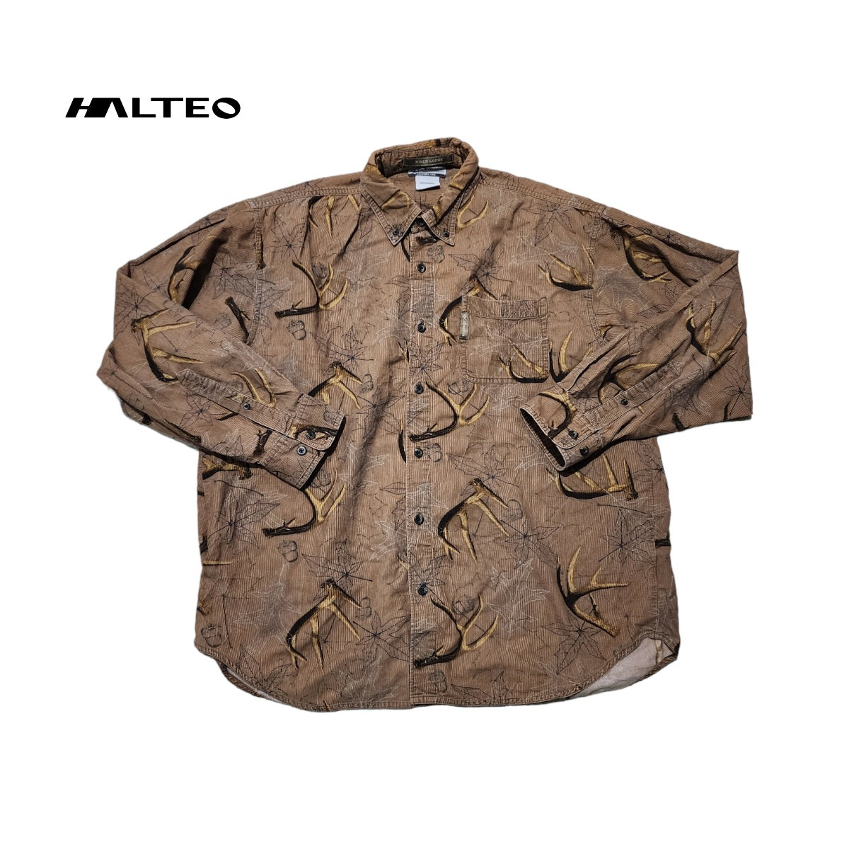 Camisa Columbia Mediana M Café Pana Cuernos Venado