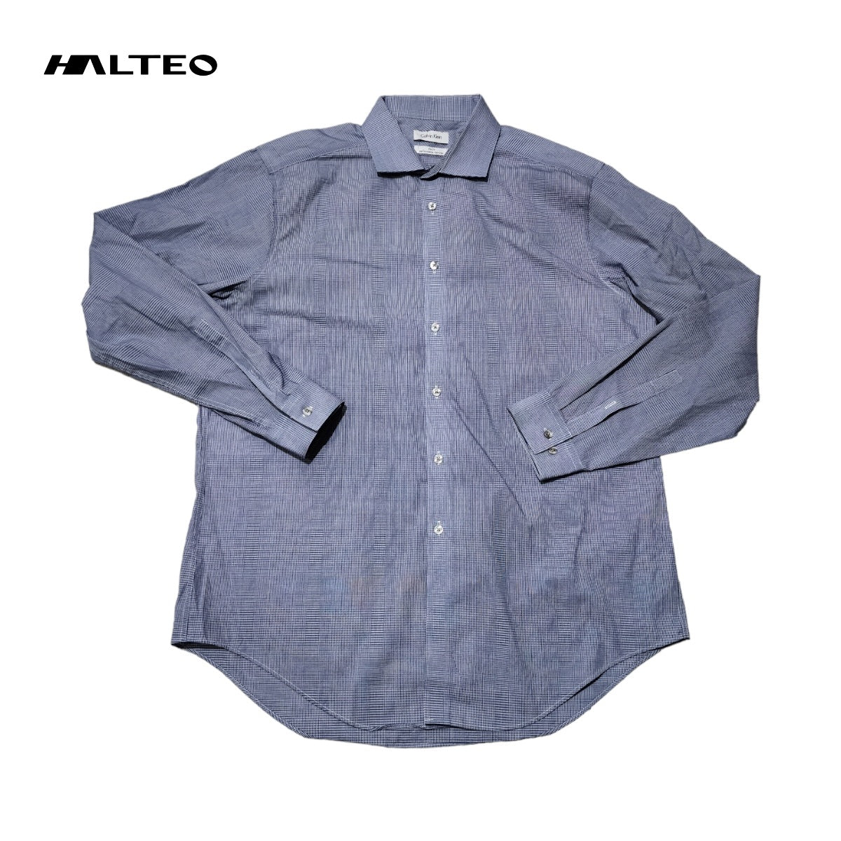 Camisa Calvin Klein Xgrande 17 34-35 Slimfit Azul Cuadros