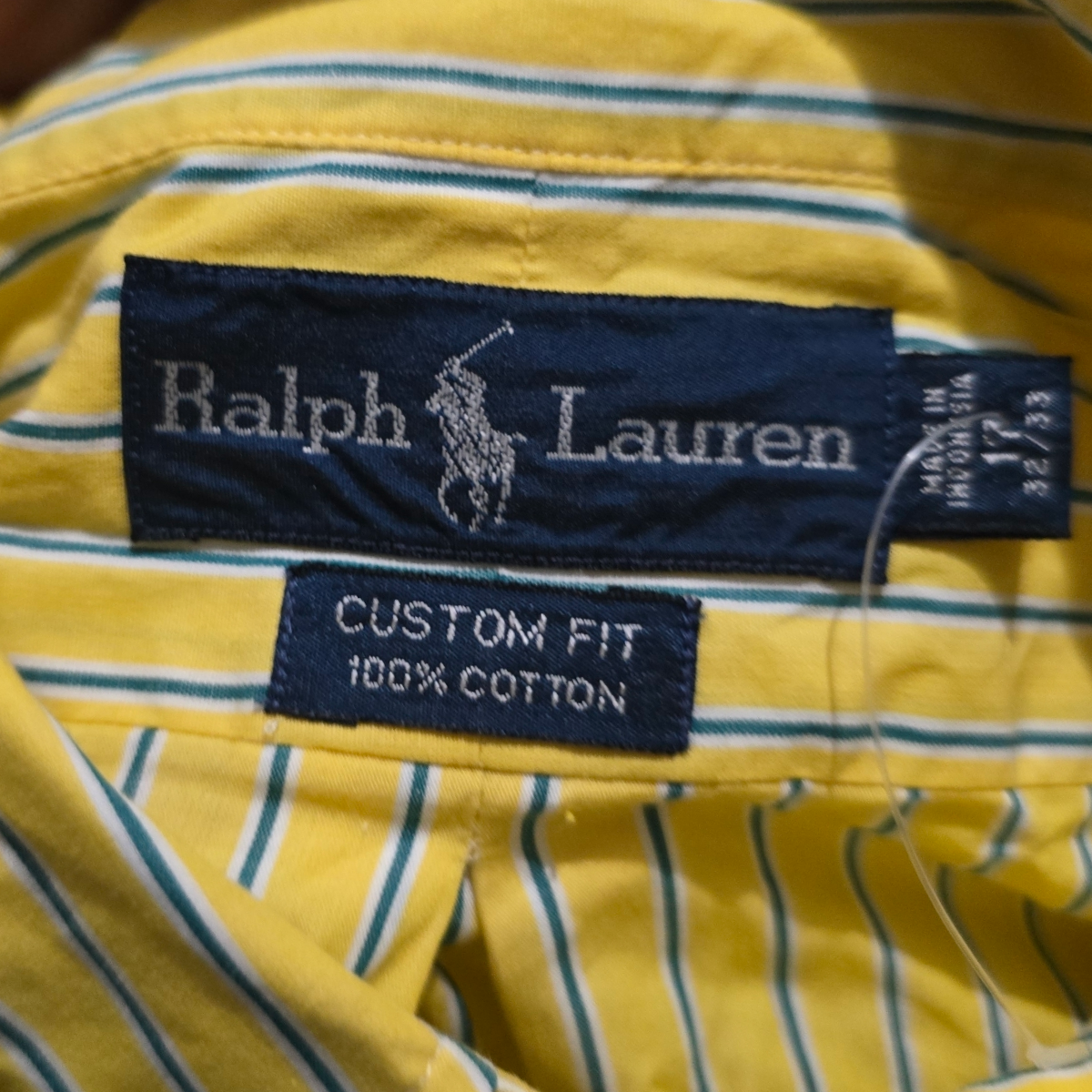 Camisa Ralph Lauren Custom Fit Xgrande Xl 32-33 Amarillo