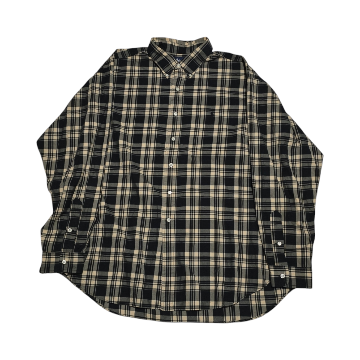 Camisa Ralph Lauren Blake Talla Xxl Cuadro Cafe Y Negro