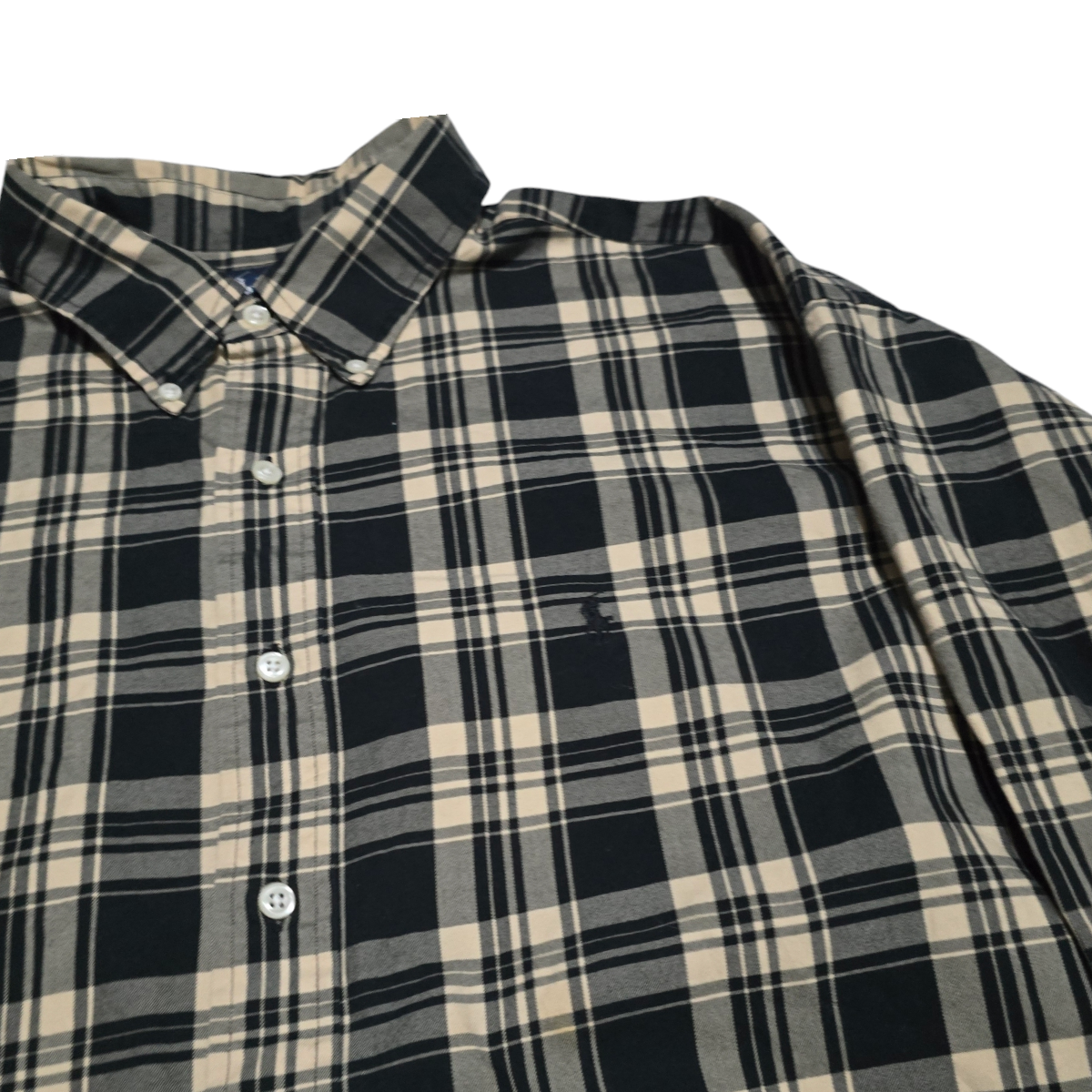 Camisa Ralph Lauren Blake Talla Xxl Cuadro Cafe Y Negro