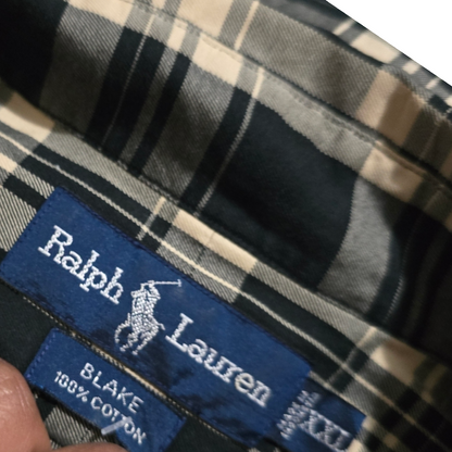 Camisa Ralph Lauren Blake Talla Xxl Cuadro Cafe Y Negro