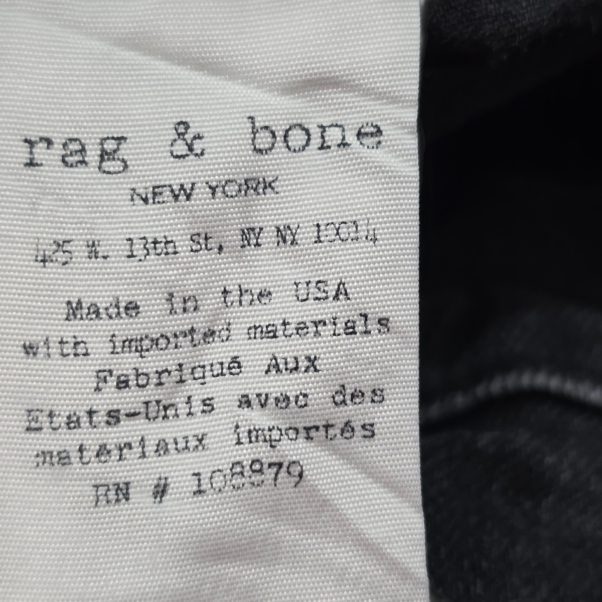 Pantalon Rag And Bone 32x32 Skinny Negro