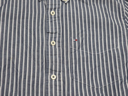 Camisa Tommy Hilfiger Xchico Xs Azul Lineas Blancas