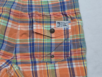 Bermuda Ralph Lauren Chico S Cuadro Naranja Y Azul