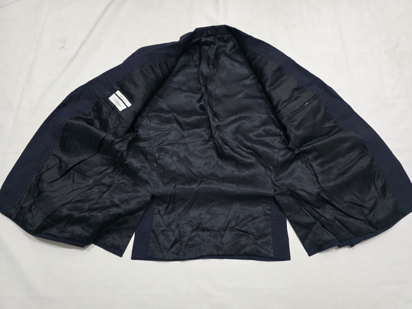 Saco Calvin Klein 40s Cuadro Azul Extreme Slimfit