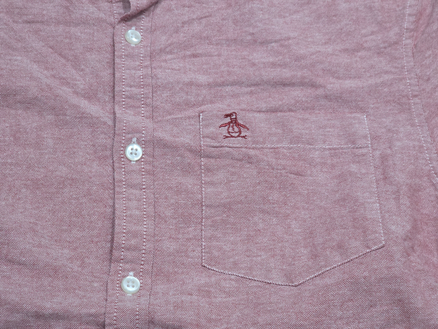 Camisa Manga Corta Penguin Mediana M Slimfit Vino