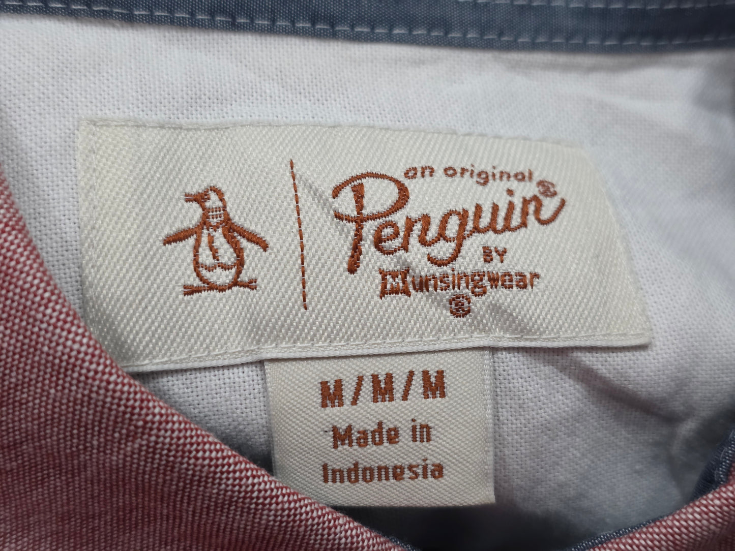 Camisa Manga Corta Penguin Mediana M Slimfit Vino