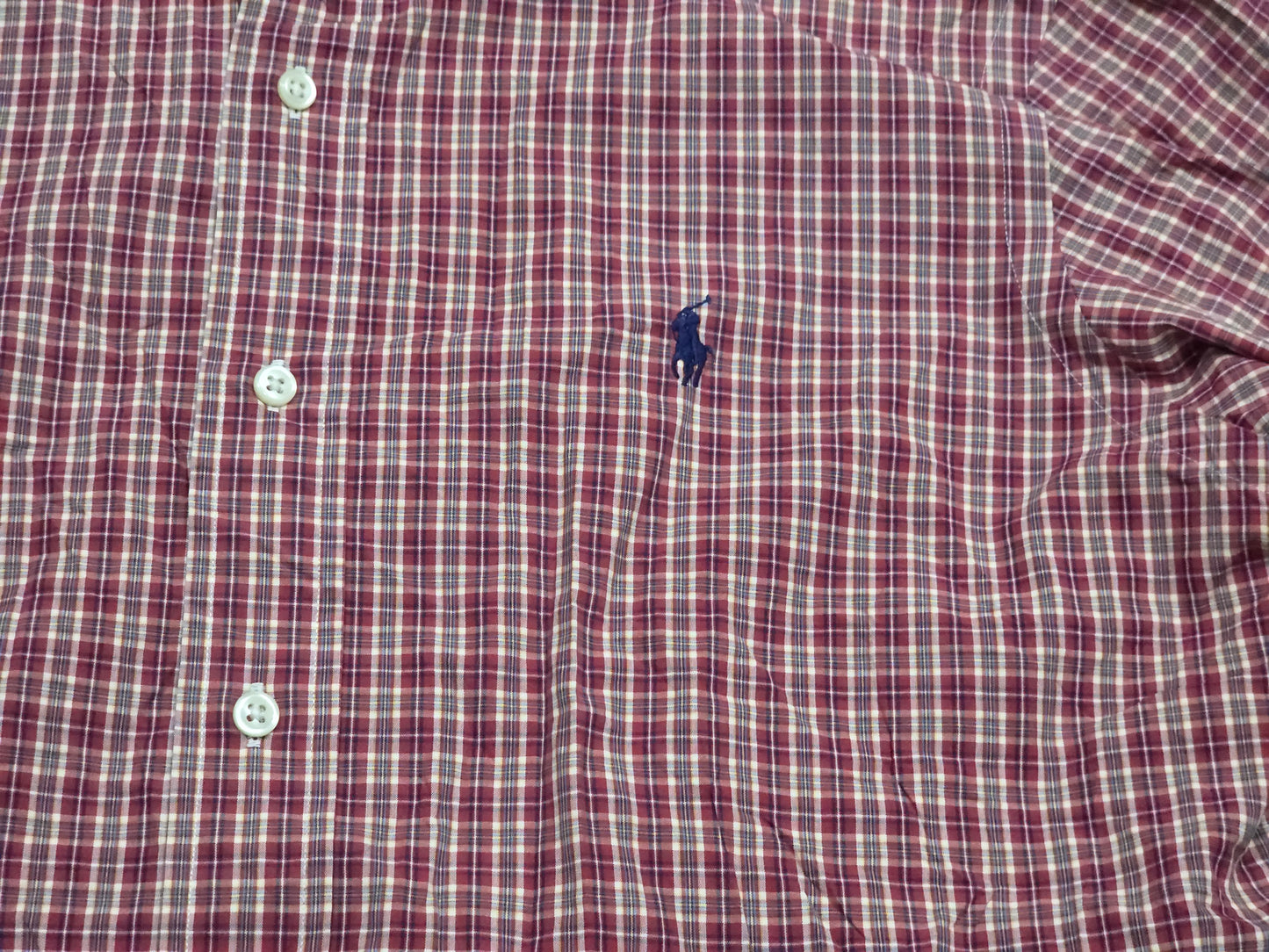 Camisa Ralph Lauren Mediana M Custom Fit Cuadro Rojo