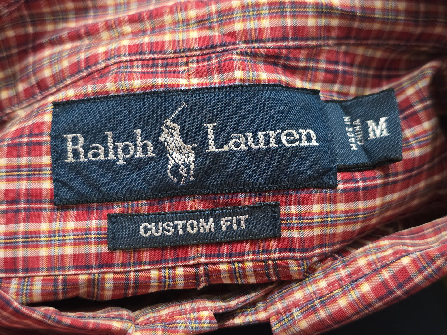 Camisa Ralph Lauren Mediana M Custom Fit Cuadro Rojo
