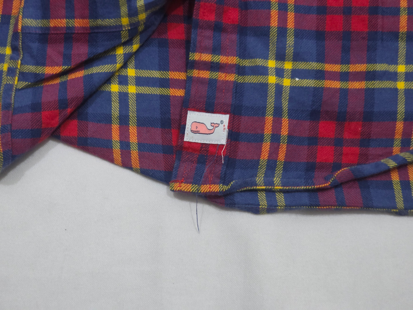 Camisa Vineyard Vines Mediana M Slimfit Cuadro Azul Y Vino