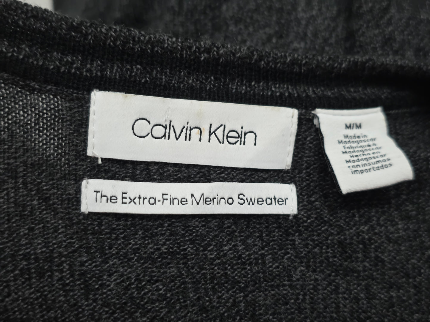 Sueter Calvin Klein Mediana M Gris Extra Fine Merino