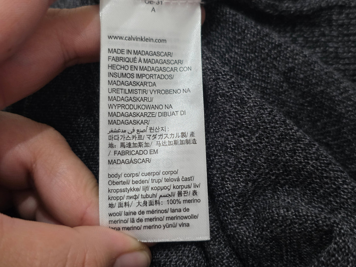 Sueter Calvin Klein Mediana M Gris Extra Fine Merino