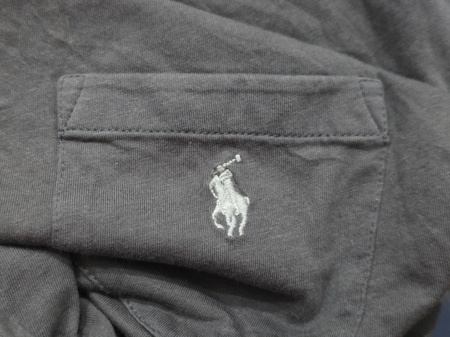 Playera Manga Larga Ralph Lauren Grande L Gris Pony Gris