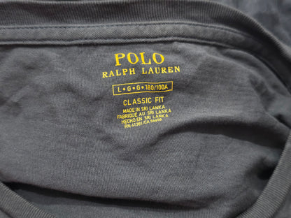 Playera Manga Larga Ralph Lauren Grande L Gris Pony Gris