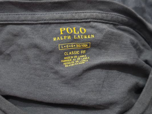 Playera Manga Larga Ralph Lauren Grande L Gris Pony Gris
