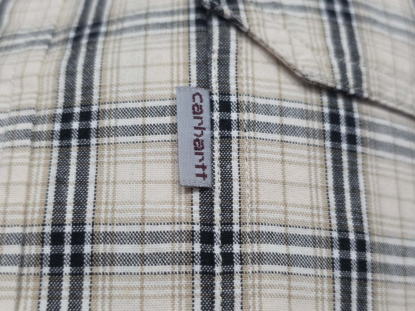 Camisa Manga Corta Carhartt Grande L Cuadro Cafe