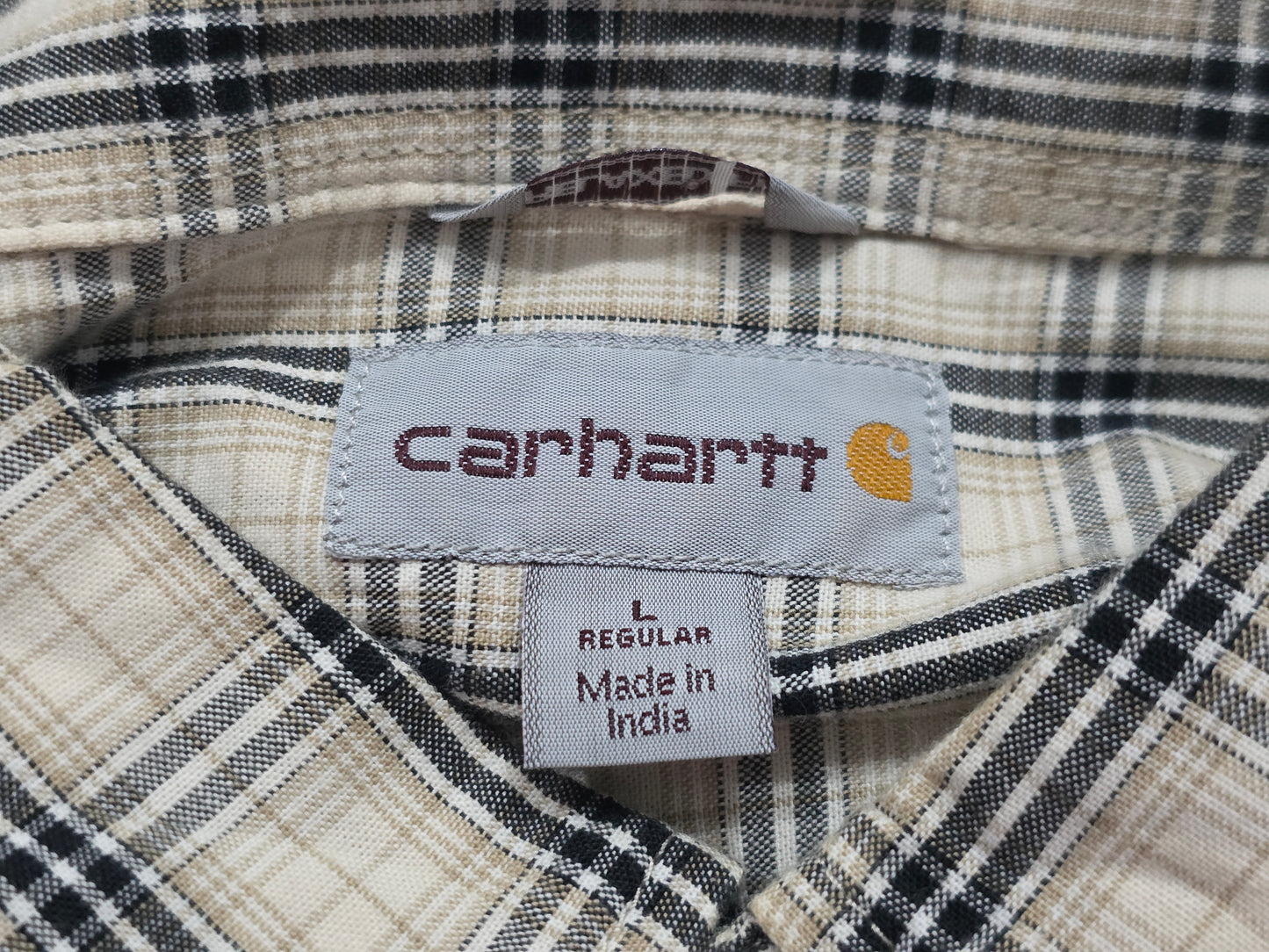 Camisa Manga Corta Carhartt Grande L Cuadro Cafe