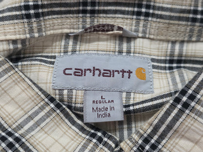 Camisa Manga Corta Carhartt Grande L Cuadro Cafe