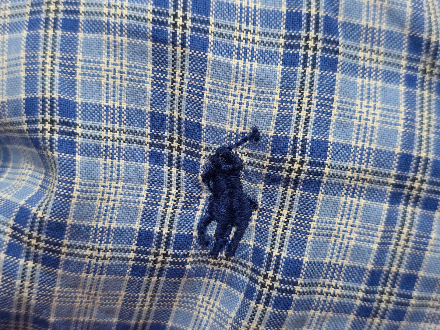 Camisa Ralph Lauren Grande L Cuadro Azul Y Azul Claro