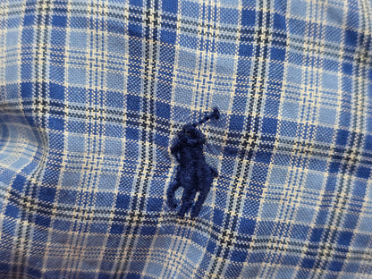 Camisa Ralph Lauren Grande L Cuadro Azul Y Azul Claro