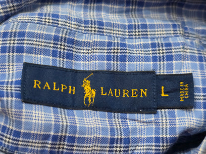 Camisa Ralph Lauren Grande L Cuadro Azul Y Azul Claro