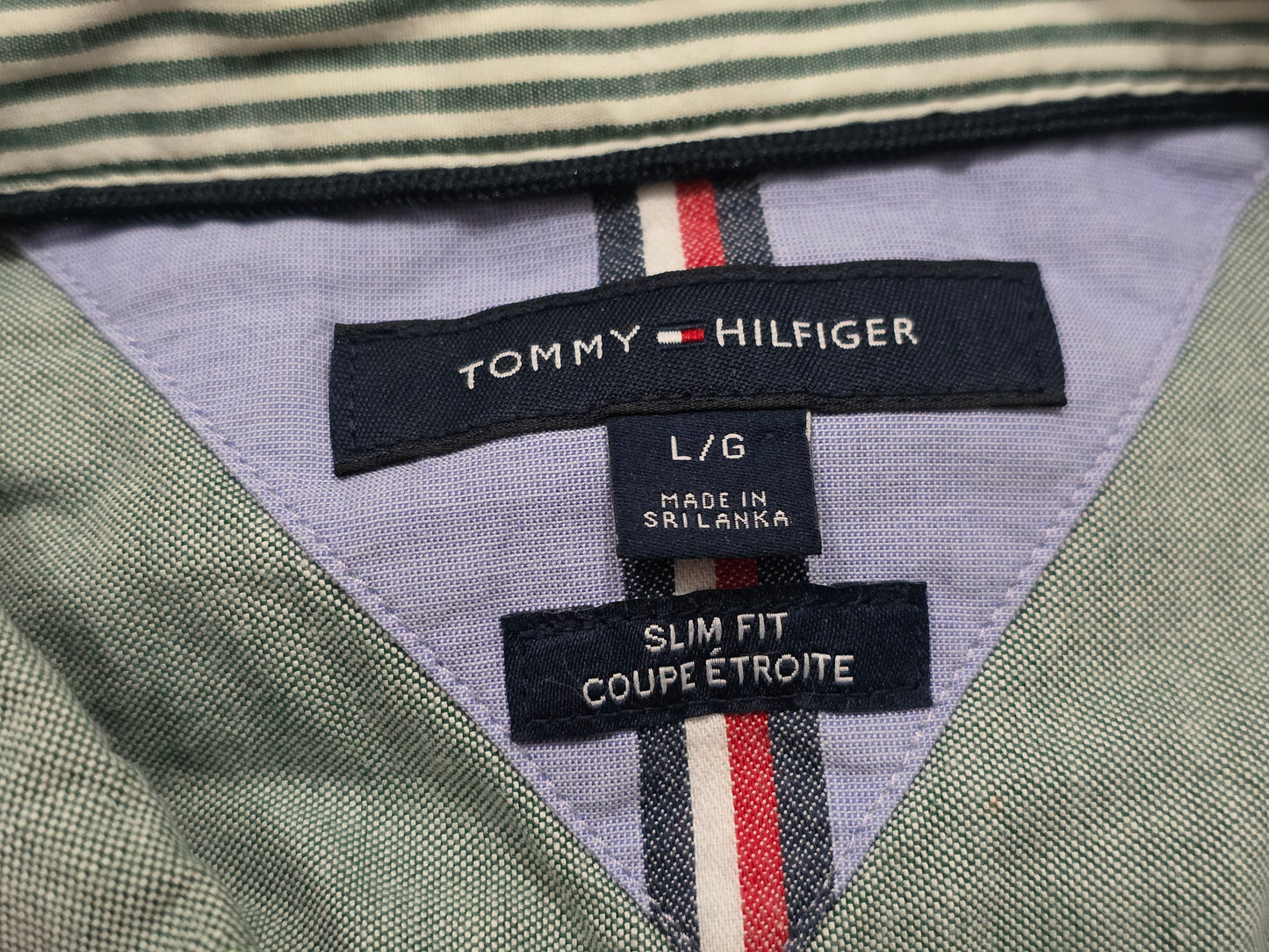 Camisa Slim Fit Tommy Hilfiger Grande L Verde