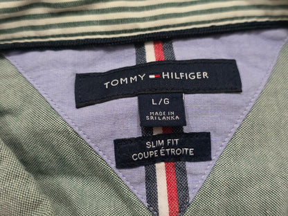 Camisa Slim Fit Tommy Hilfiger Grande L Verde