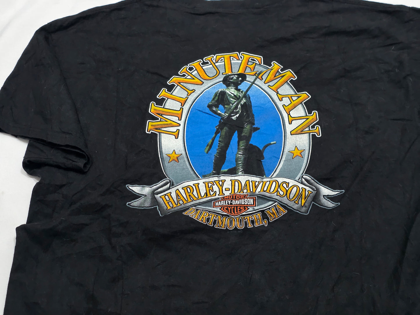 Playera Harley Davidson Minuteman Xgrande Xl Negro