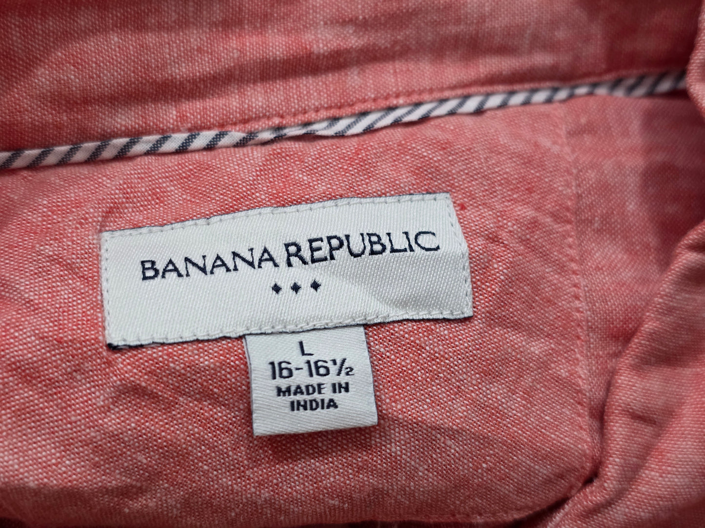 Camisa Manga Corta Banana Republic Grande L 16-16 1/2 Coral