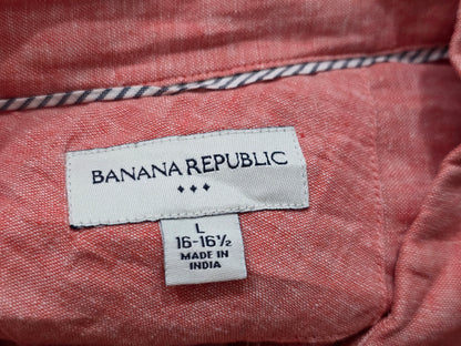 Camisa Manga Corta Banana Republic Grande L 16-16 1/2 Coral