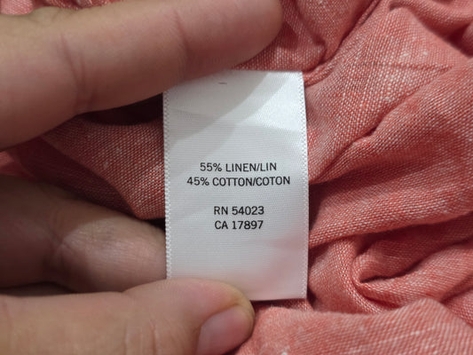 Camisa Manga Corta Banana Republic Grande L 16-16 1/2 Coral