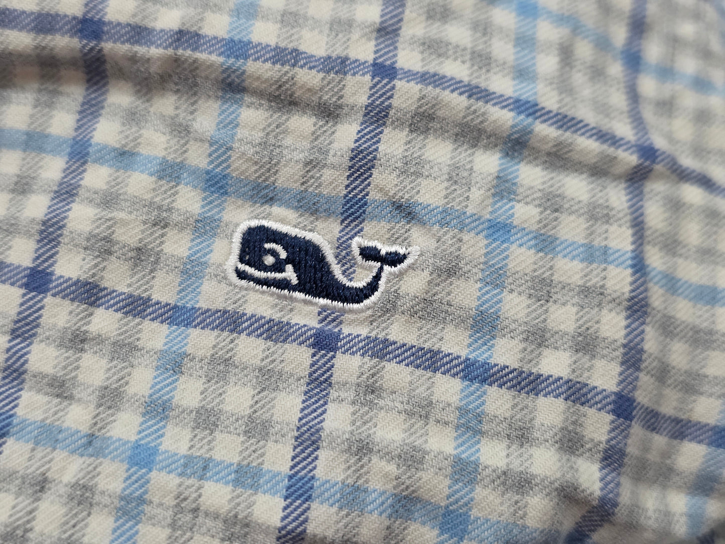 Camisa Vineyard Vines Xgrande Xl Cuadro Gris Y Azul
