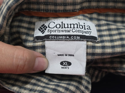 Camisa Columbia Xgrande Xl Cuadro Cafe Y Negro